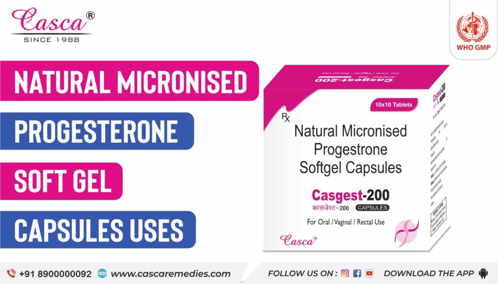 Natural Micronised Progesterone 200 mg Soft Gel Capsules uses
