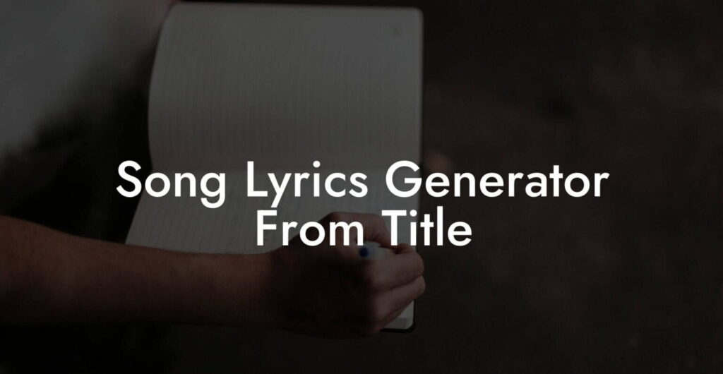 Song lyrics generator