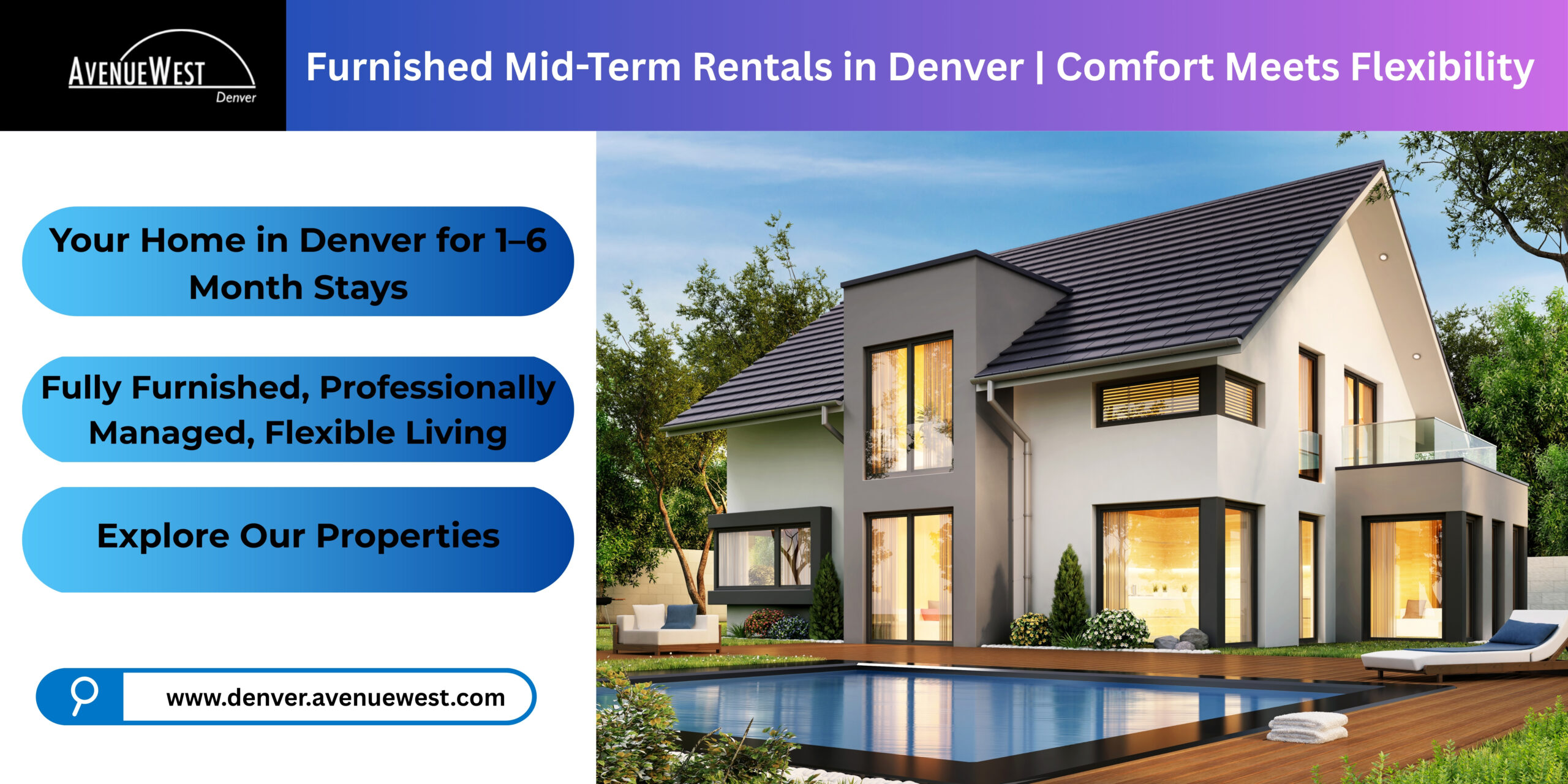 Furnished Mid Term Rentals in Denver by AvenueWest